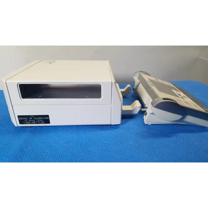 White rectangular calibration unit with clear window for service or calibration on mettler toledo umx2 ultra-microbalance