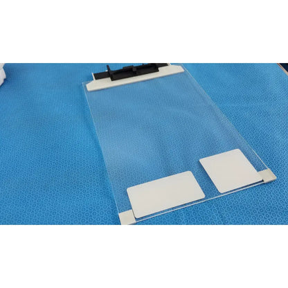 Clear acrylic clipboard with white plastic clips and adhesive pads for mettler toledo xp205 conducting glass draft shield