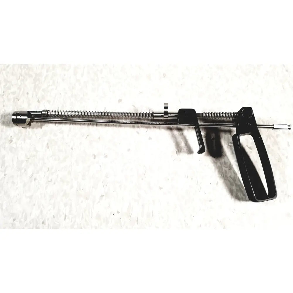 Black-handled surgical instrument with long coiled metal shaft from mhi instruments minilap uterine manipulator series