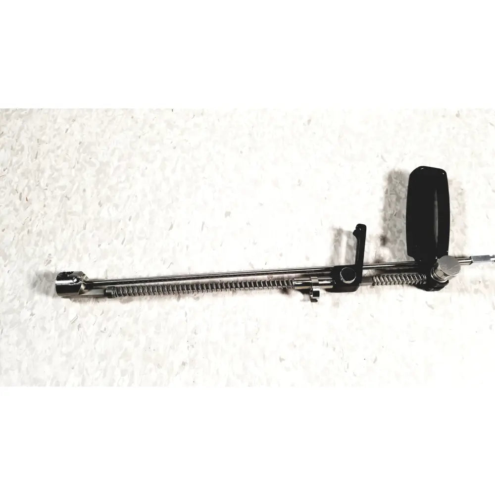 Black-handled metal screwdriver with long threaded shaft and adjustable grip for mhi instruments minilap uterine manipulator