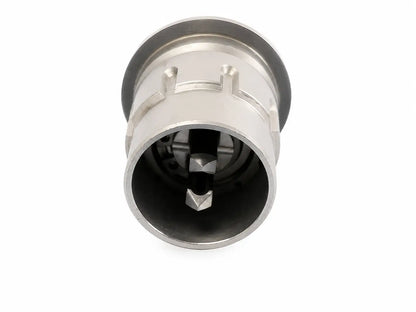 Silver metallic microaire 6680 jacobs driver chuck module with circular flange and internal mechanical components