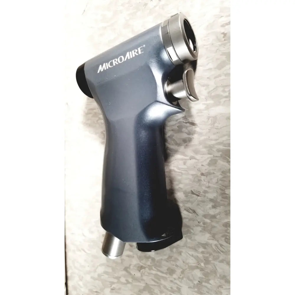 Gray and black microaire surgical instruments driver and motor with metallic accents in a protective case