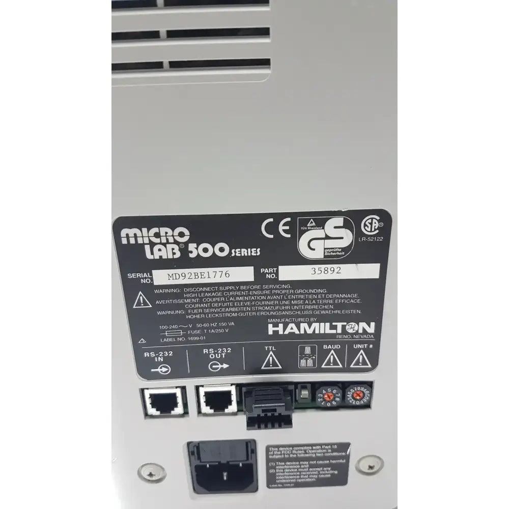 Hamilton Microlab 500 Series 35892 Dual Syringe Liquid Diluter Dual Syringe Liquid Diluter, second-hand product photo 9