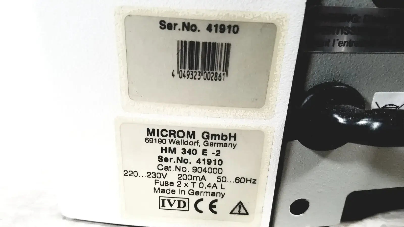 Microm HM 340E Electronic Rotary Microtome 41910, 904000 Microtome, as-is (for parts) product photo 11