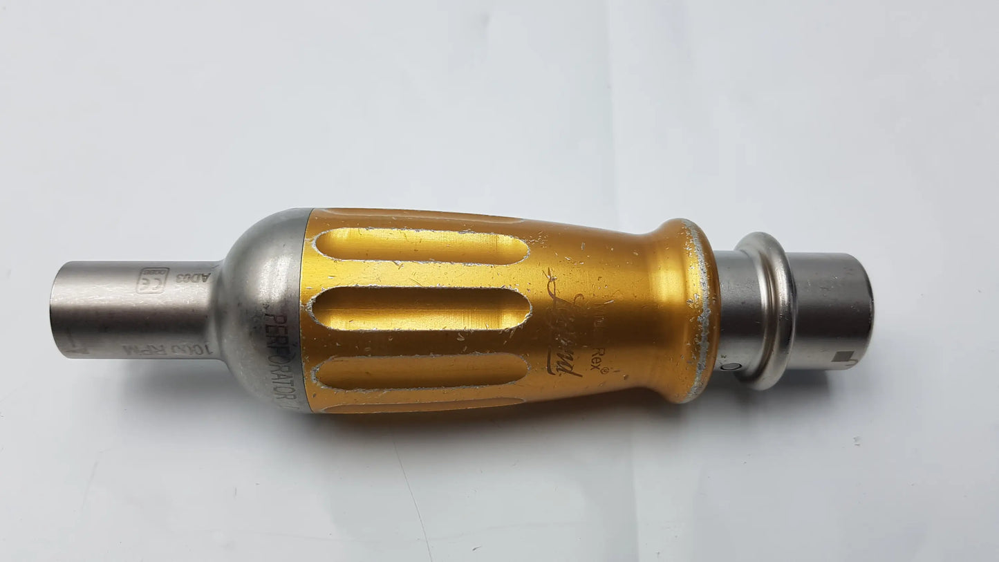 Midas Rex legend 1000 RPM AD03 perforator driver with gold and silver metallic textured tool handle and engraved markings
