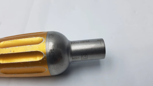 Gold and stainless steel midas rex legend 1000 rpm perforator driver with textured grip model a603 in metal finish