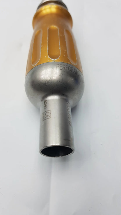 Orange and silver midas rex legend 1000 rpm ad03 perforator driver with textured grip handle for precision drilling