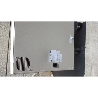 Gray metal industrial enclosure with vented panel and power input port on back of midmark ritter m11-022 ultraclave autoclave steam steri