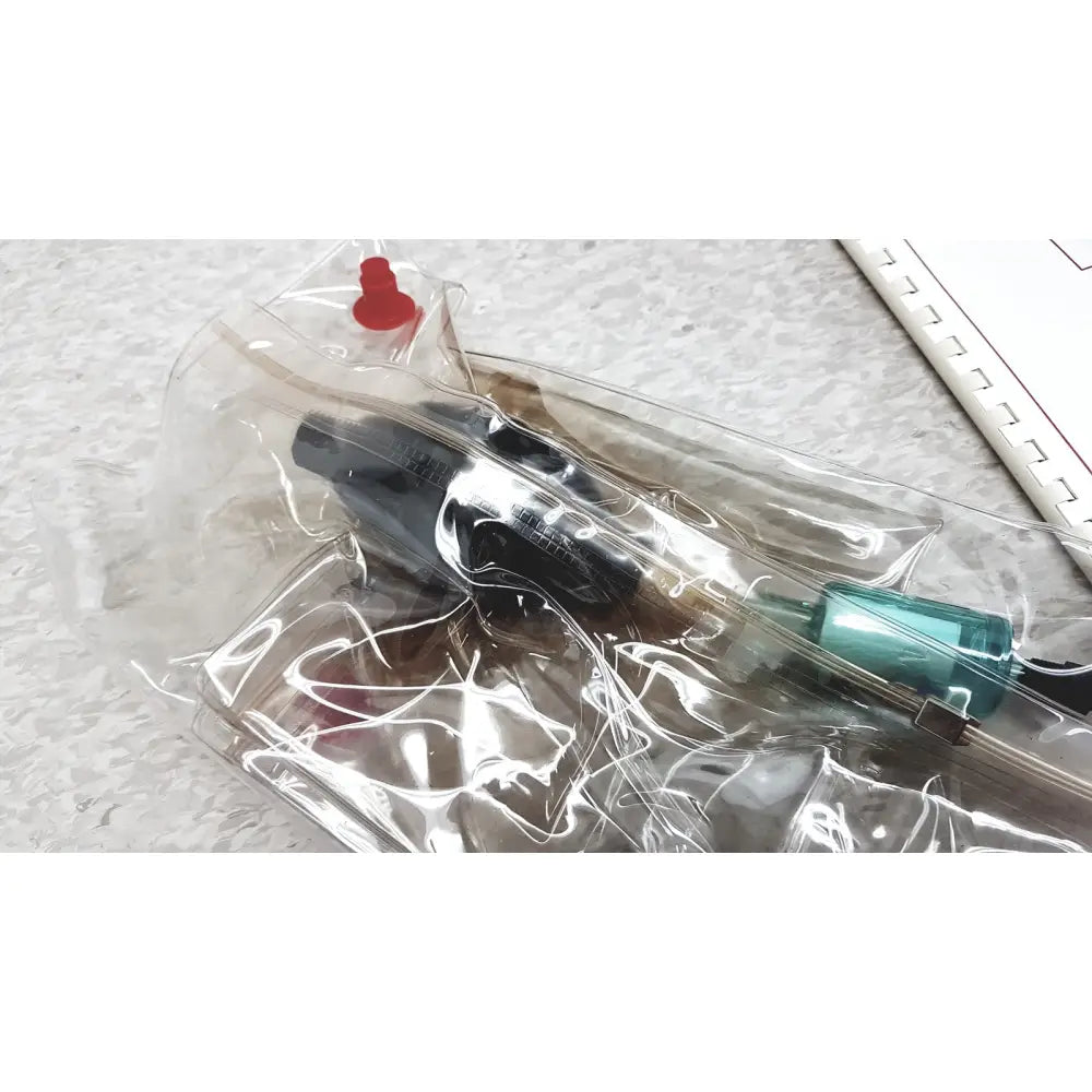 Black and teal syringe with red plunger cap in clear plastic packaging for mie personal dataram real-time aerosol monitor