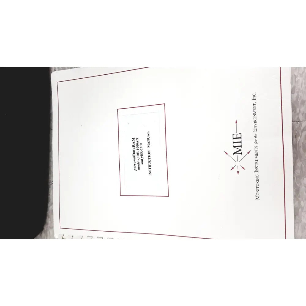 White instruction manual for mie personal dataram real-time aerosol monitor pdr-1000an by mie monitoring instruments inc