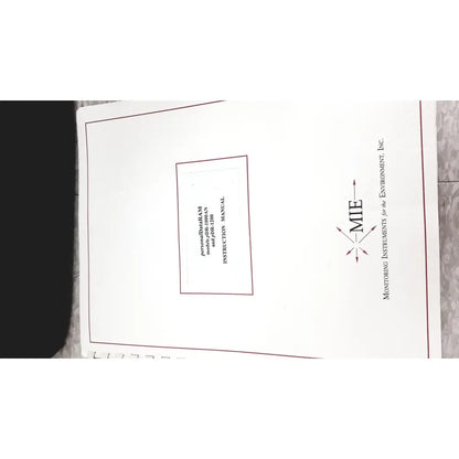 White instruction manual for mie personal dataram real-time aerosol monitor pdr-1000an by mie monitoring instruments inc