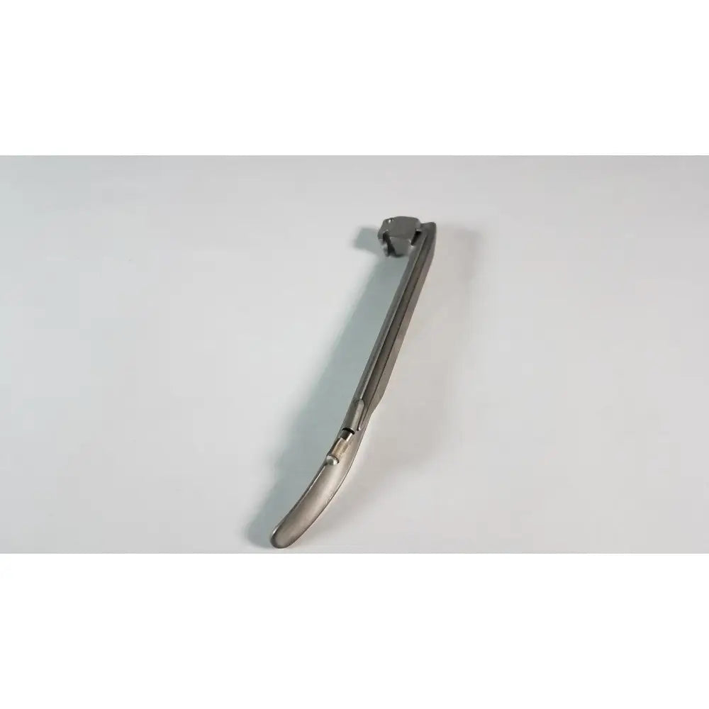 Silver surgical forceps with sleek metallic finish and articulated joints for standard laryngoscope blade medical use