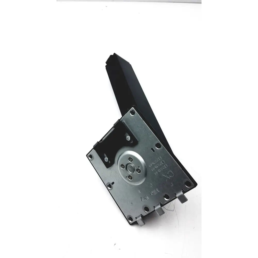 Black plastic and metal hard drive casing with circular metallic plate and screw holes on back of milky way cx p24h g4 monitor stand