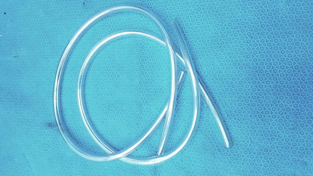 Clear flexible tubing with smooth transparent surface and reflective edges from the mityvac mv8500 elite automotive kit