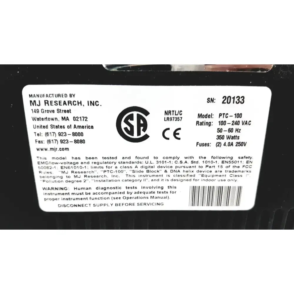 MJ Research PTC-100 PTC100 Programmable Thermal Controller Thermal Cycler, second-hand product photo 10