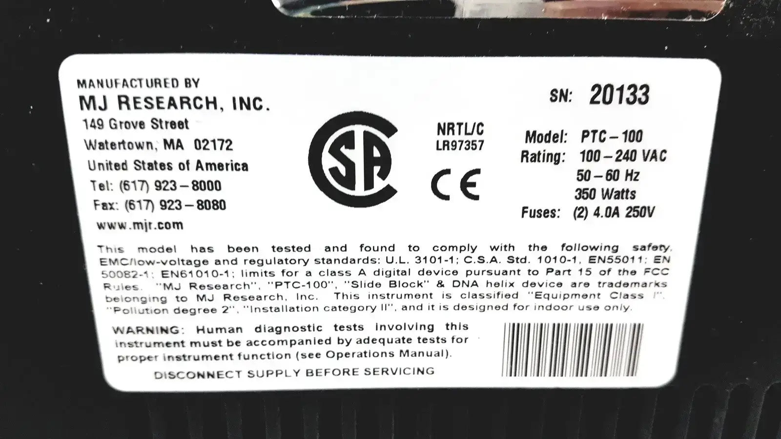 MJ Research PTC-100 PTC100 Programmable Thermal Controller Thermal Cycler, second-hand product photo 10