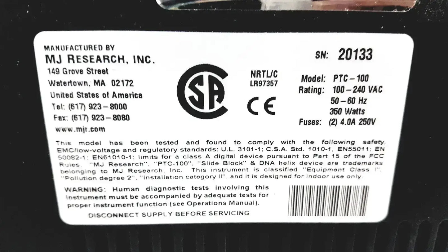 MJ Research PTC-100 PTC100 Programmable Thermal Controller Thermal Cycler, second-hand product photo 10