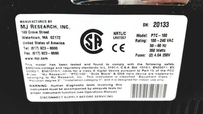 MJ Research PTC-100 PTC100 Programmable Thermal Controller Thermal Cycler, second-hand product photo 10