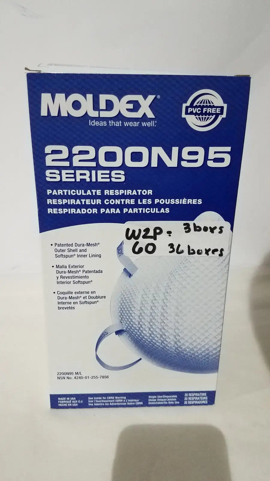 Reuse Medical MOLDEX 2200 N95 2-Part Particulate Respirator Medium/Large – Genuine OEM Centrifuge Tubes, second-hand product photo 1