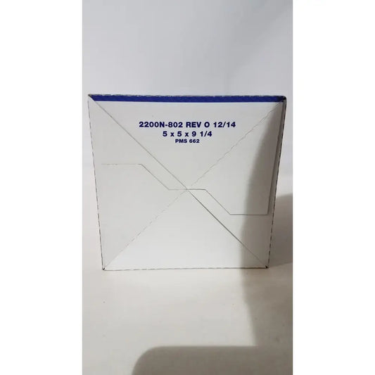 White cardboard box with blue printed text and trim containing moldex 2200 n95 particulate respirator medium large