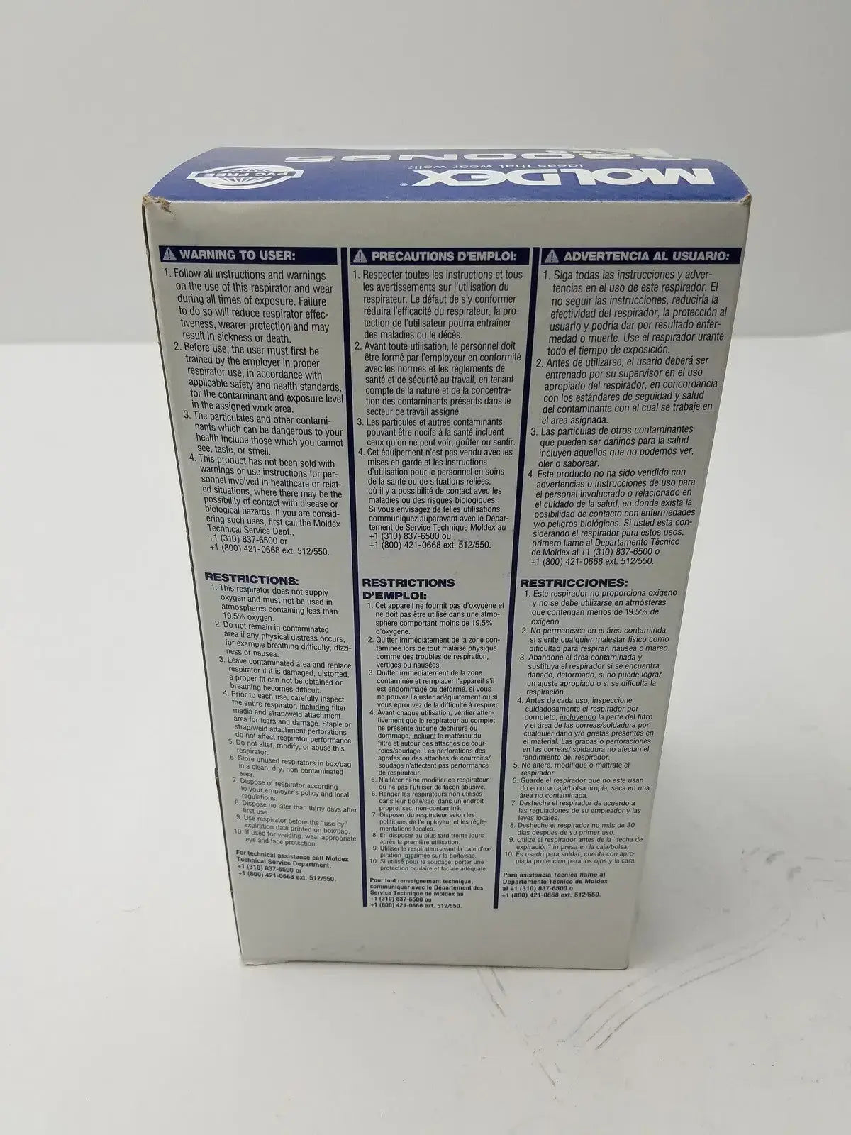 Moldex 2200 N95 Particulate Medium/Large, 20 Masks Per Box Disposable Respirator, second-hand product photo 3
