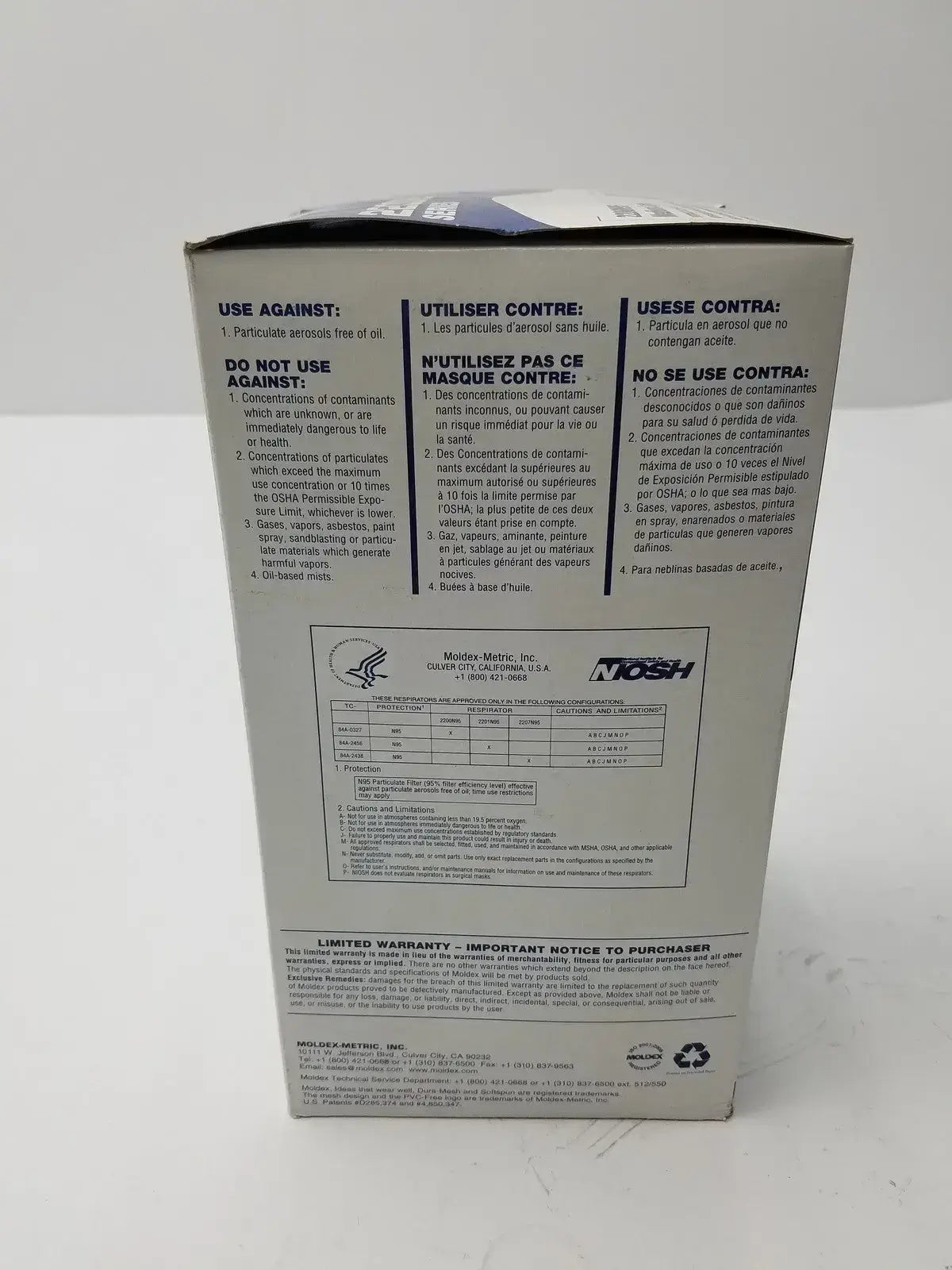 Moldex 2200 N95 Particulate Medium/Large, 20 Masks Per Box Disposable Respirator, new product photo 4