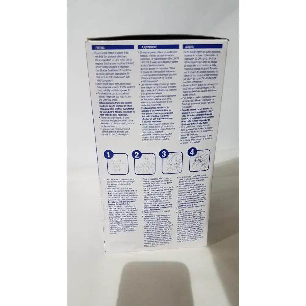 Instruction manual for moldex n95 respirator surgical mask with fitting adjustment steps for high filtration use