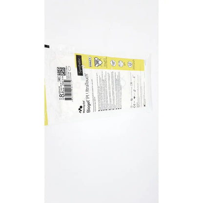 A single sterile white molnlycke biogel pi ultratouch ultratouch g size 8 surgical glove in clear packaging with yellow label