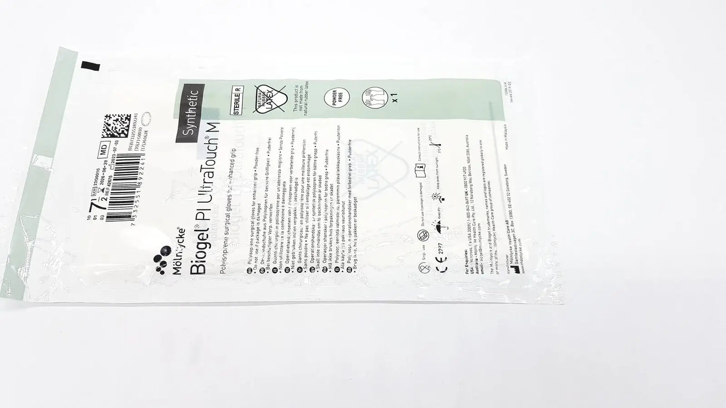 Molnlycke Biogel PI UltraTouch M Ref: 71-ML-42675 Qty 50 Pairs Size 7 1/2 Surgical Gloves, new product photo 11
