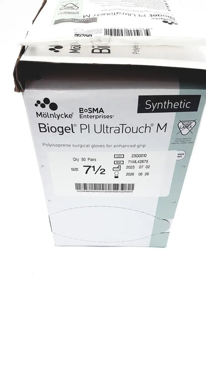 Molnlycke Biogel PI UltraTouch M Ref: 71-ML-42675 Qty 50 Pairs Size 7 1/2 Surgical Gloves, new product photo 4
