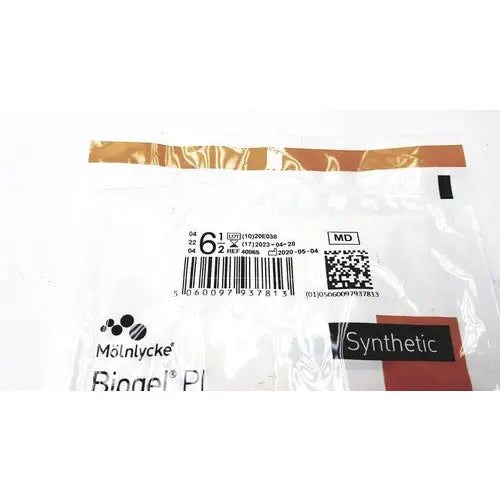 Molnlycke biogel pl surgical gloves 6 1/2 package displaying synthetic medical dressing biogel pl surgical product