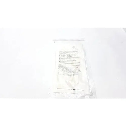 A clear plastic bag with white medical iv fluid bag and printed instructions for molnlycke biogel pl surgical gloves 6 1/2