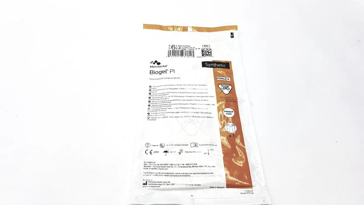 Reuse Medical Molnlycke Biogel Pl Surgical Gloves 6 1/2 Disposable Gloves, second-hand product photo 1