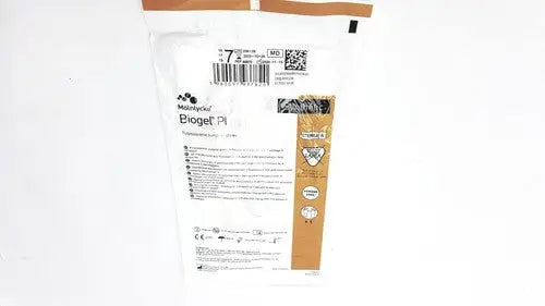 Molnlycke biogel pl surgical gloves size 7 in white and brown packaging labeled biogel p1 by Medline