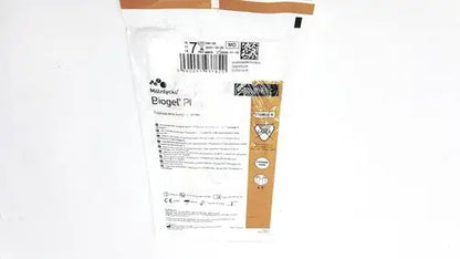 Molnlycke biogel pl surgical gloves size 7 in white and brown packaging labeled biogel p1 by Medline