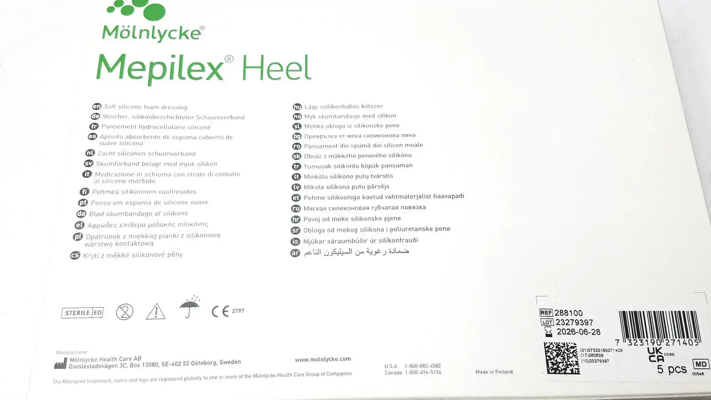 Molnlycke Mepilex 288100 Heel Foam Dressing, 1 Box Of 5 Piece Foam Dressing, new product photo 7