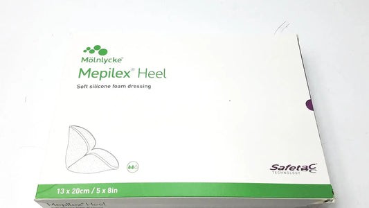 Molnlycke Mepilex 288100 Heel Foam Dressing, 1 Box Of 5 Piece Foam Dressing, second-hand product photo 1