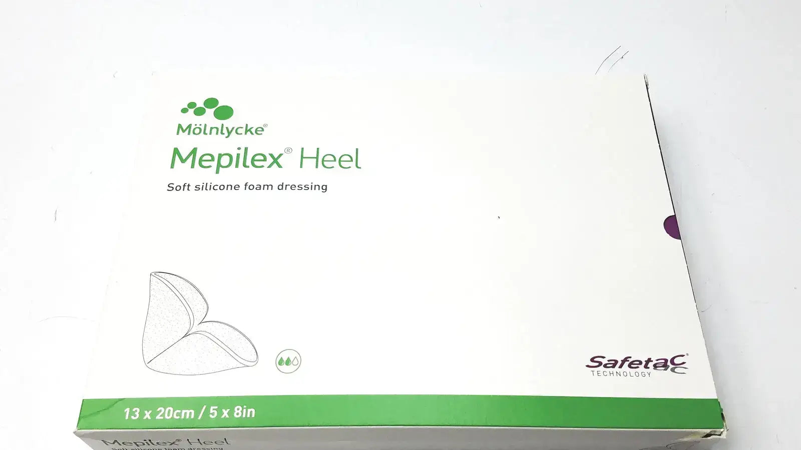 Molnlycke Mepilex 288100 Heel Foam Dressing, 1 Box Of 5 Piece Foam Dressing, new product photo 1