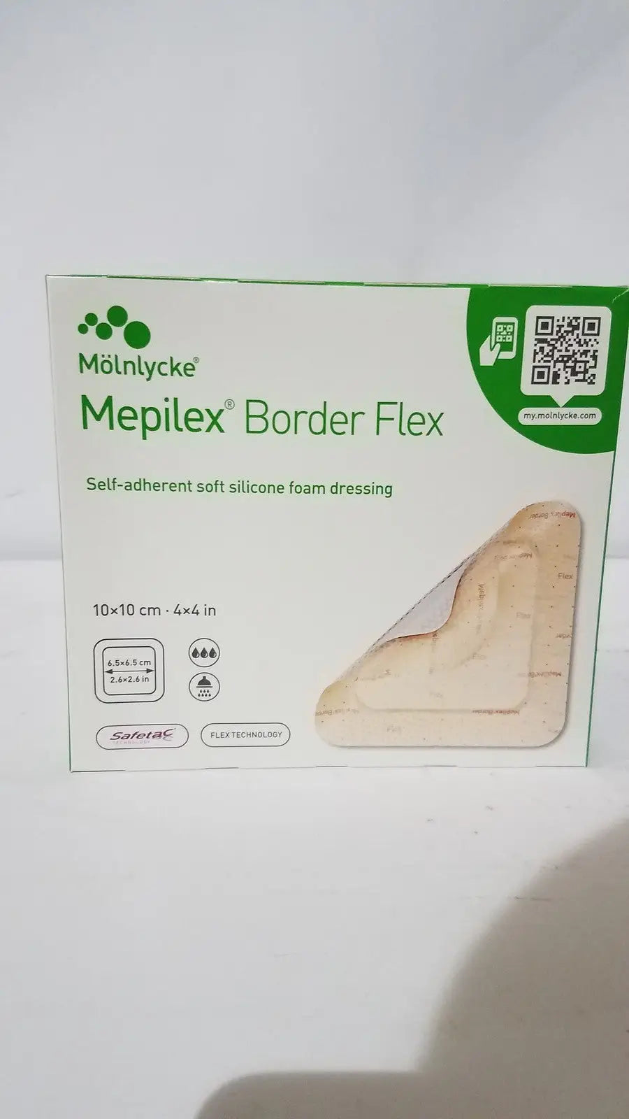 Reuse Medical Molnlycke Mepilex Border Flex 4"x4" Soft Silicone Foam Dressing Centrifuge Tubes, second-hand product photo 1