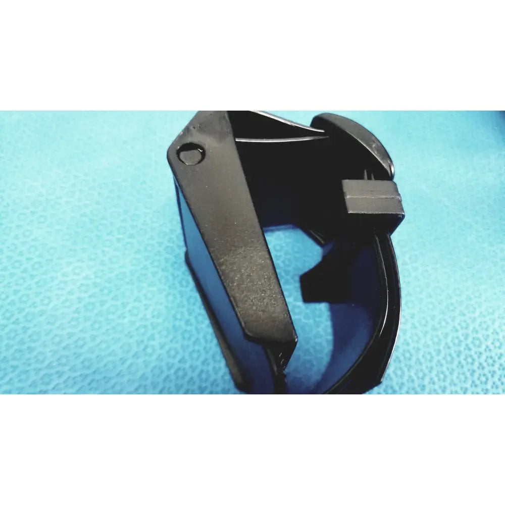 Black plastic adjustable clip phone holder for msa optimair tl papr blower unit with battery model 10077486 10076109