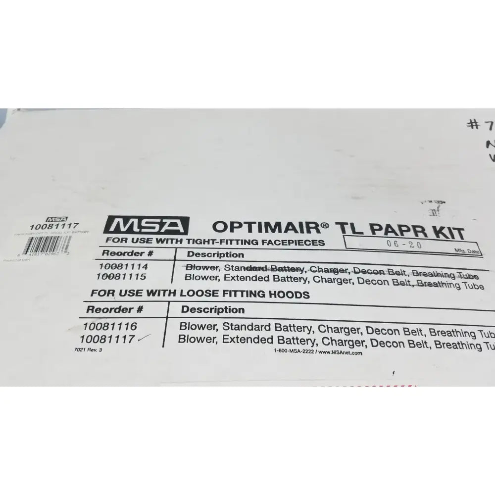 MSA OPTIMAIR TL PAPR KIT For Respirator Facepieces 10081114 Powered Air-Purifying Respirator Kit, second-hand product photo 12