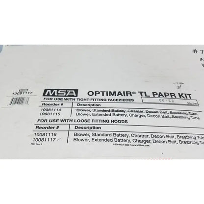 MSA OPTIMAIR TL PAPR KIT For Respirator Facepieces 10081114 Powered Air-Purifying Respirator Kit, second-hand product photo 12