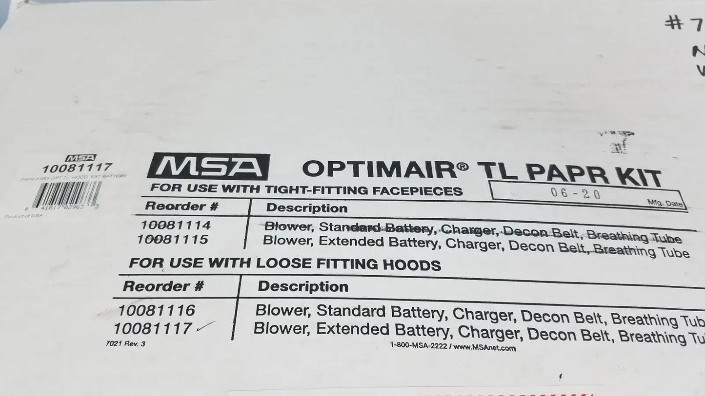 MSA OPTIMAIR TL PAPR KIT For Respirator Facepieces 10081114 Powered Air-Purifying Respirator Kit, second-hand product photo 12