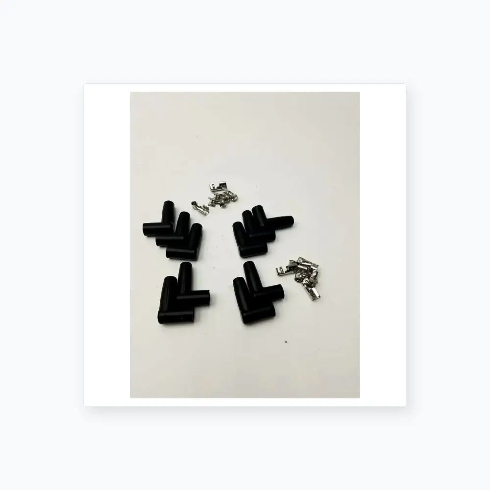 MSD Ignition Spark Plug Wire Terminals & Black 90 Degree Right/Left Angle Boots Ignition Wire Terminals and Boots, second-hand product photo 1