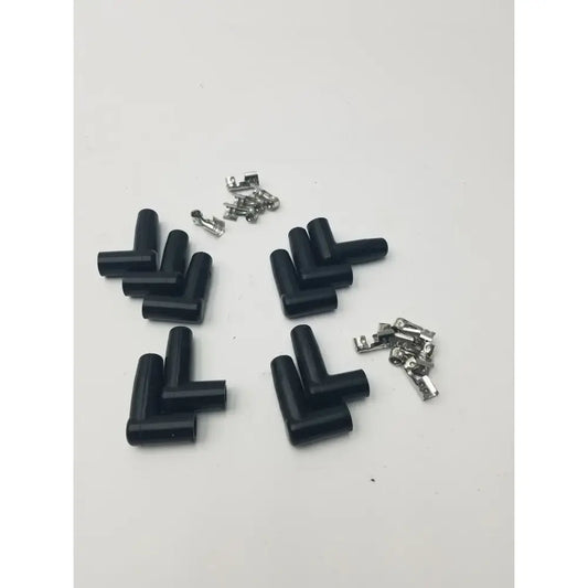 MSD Ignition Spark Plug Wire Terminals & Black 90 Degree Right/Left Angle Boots Ignition Wire Terminals and Boots, second-hand product photo 1