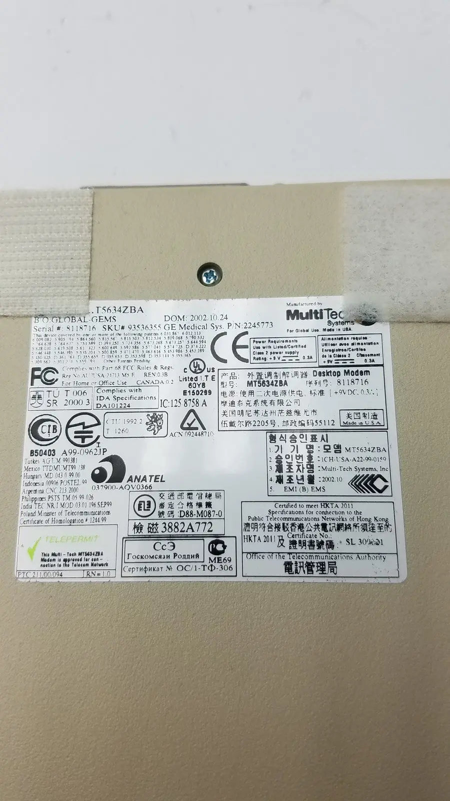 Milti-Tech Multi-tech MT5634ZBA Multi-Modem USB Data Fax Modem Modem, second-hand product photo 6