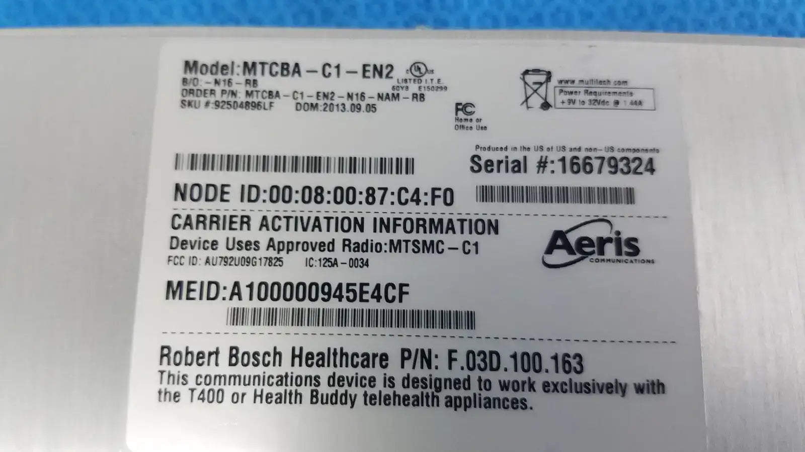 MultiTech Multimodem rCell Intelligent Wireless Ethernet Router MTCBA-C1-EN2 Wireless Ethernet Router, second-hand product photo 3
