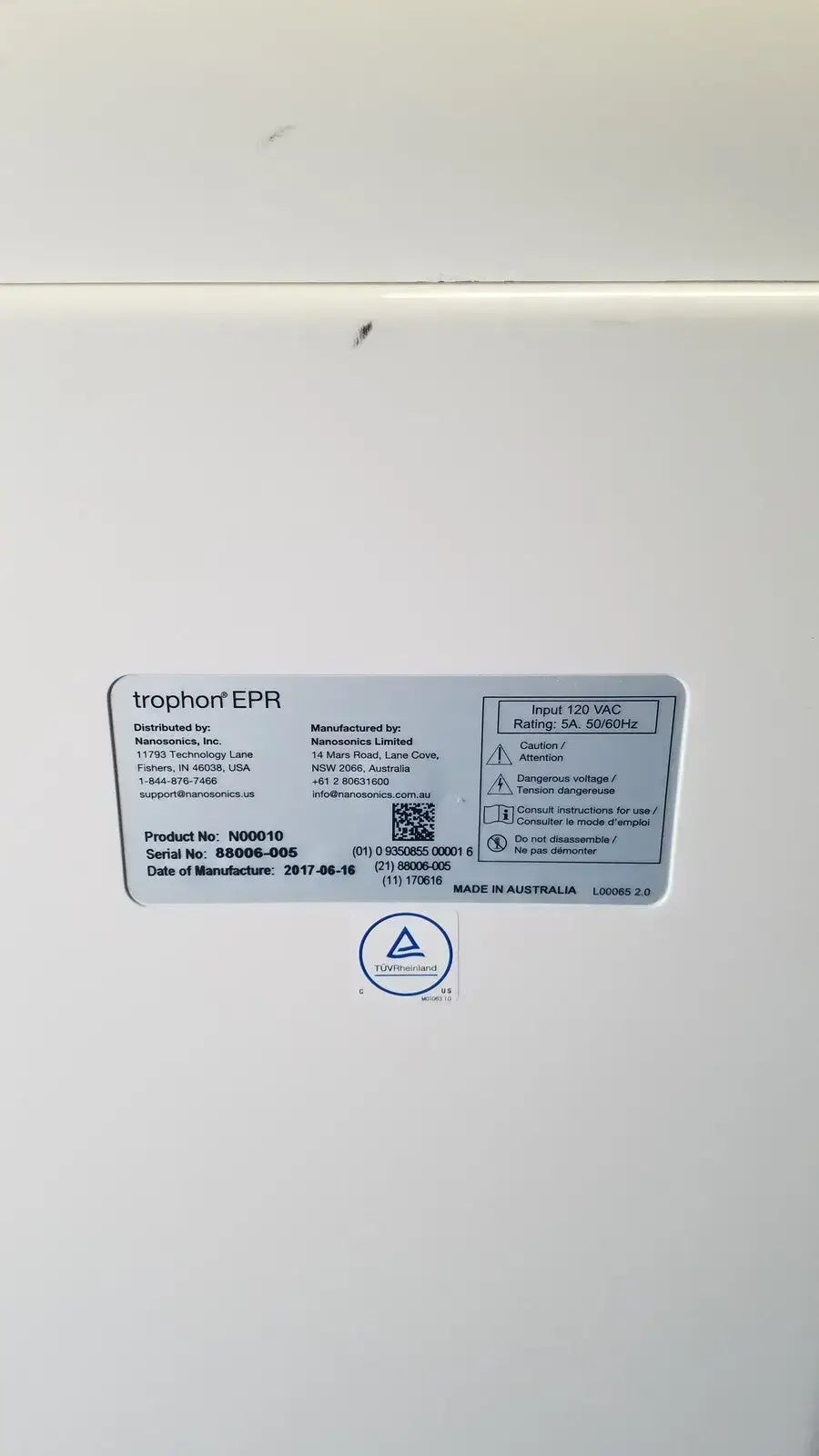 Nanosonics Trophon EPR N00010 High Level Disinfection Disinfection System, as-is (for parts) product photo 10