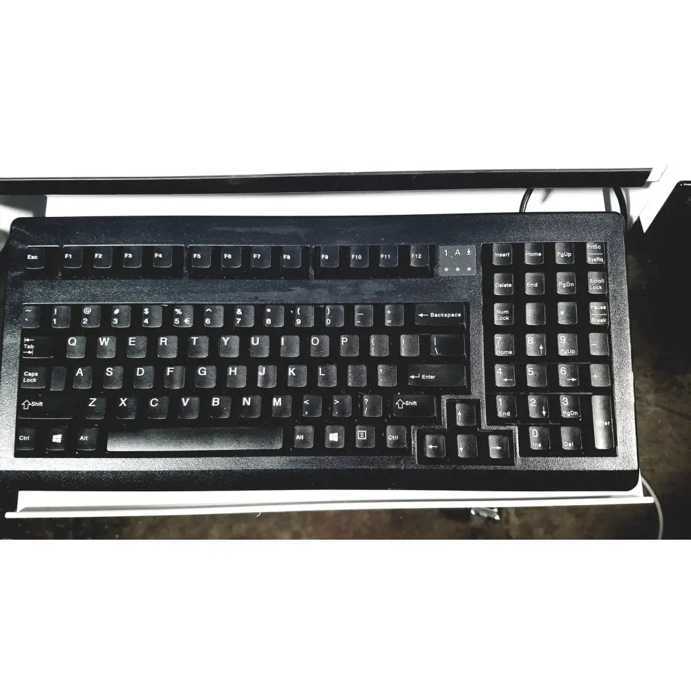 Black plastic keyboard with standard qwerty and function keys for natus neurology nicolet edx base system with cart