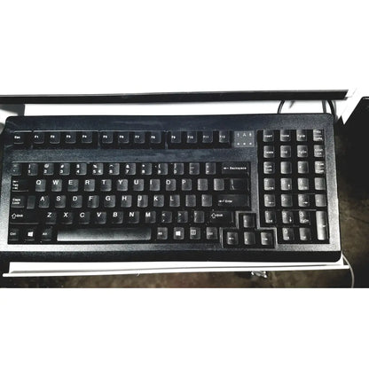 Black plastic keyboard with standard qwerty and function keys for natus neurology nicolet edx base system with cart
